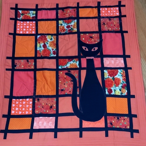 Hand Crafted Other - Halloween Cat Hanging Quilt